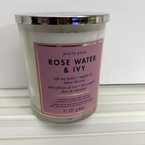 Bath & Bodywork Rose Water & Ivy 1 wick candle. New.